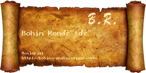 Bohin Renátó névjegykártya